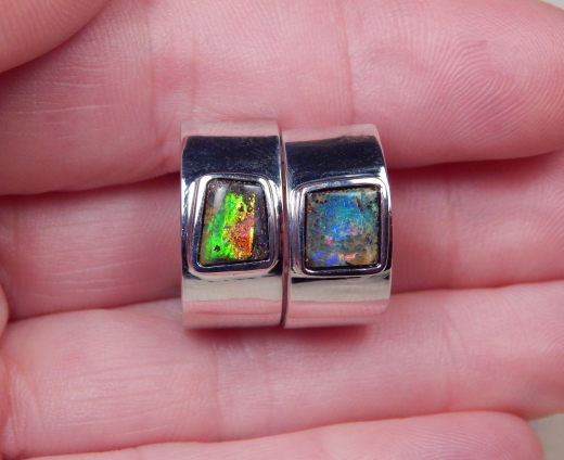 Boulder Opal- Creolen 925 SS