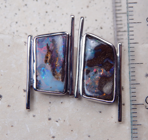 Boulder Opal- Ohrstecker 925 SS