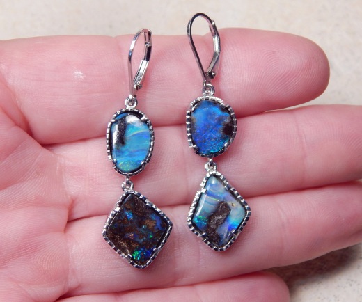 Boulder Opal - Brisuren 925 SS