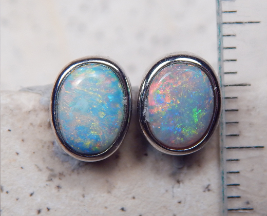 Semi-Blackopal- Ohrstecker 925 SS