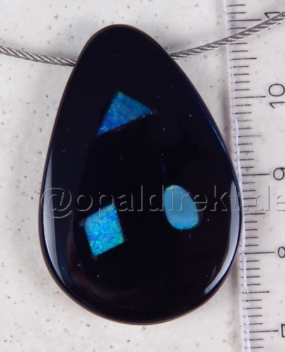 Obsidian mit Opal-Inlay