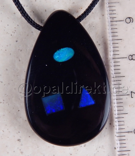 Obsidian mit Opal-Inlay