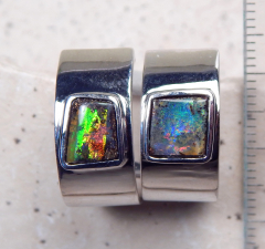 Boulder Opal- Creolen 925 SS