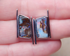 Boulder Opal- Ohrstecker 925 SS