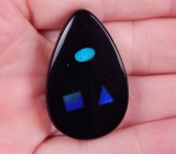 Obsidian mit Opal-Inlay